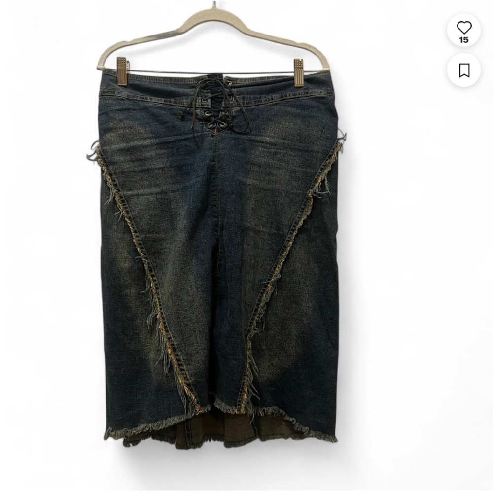 Plein Sud Women's Fringe Denim Skirt